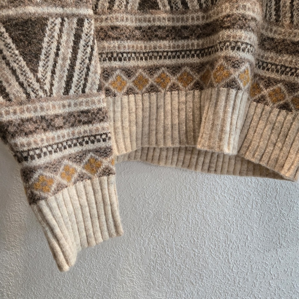 Marled‎ Chunky Knit Pullover Crop Style Sweater Small, casual Nordic Style - Picture 2 of 7